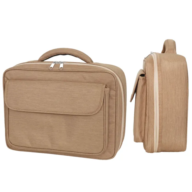 Geantă Medicală Profesională pentru Asistenți "Multiuse Bag" – Maro/Bej (Goală), Compartimentare Modulară, 38 x 10 x h 30 cm