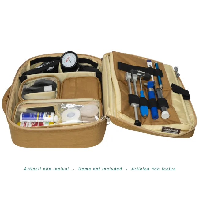 Geantă Medicală Profesională pentru Asistenți "Multiuse Bag" – Maro/Bej (Goală), Compartimentare Modulară, 38 x 10 x h 30 cm