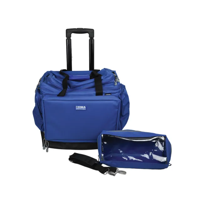 Geantă Medicală Tip Troller "Smart Trolley Bag" – Poliester 600D Impermeabil, Compartimentare Modulară, Bază din Cauciuc și Roți Rezistente la Frig, 56 x 32.5 x 49 cm
