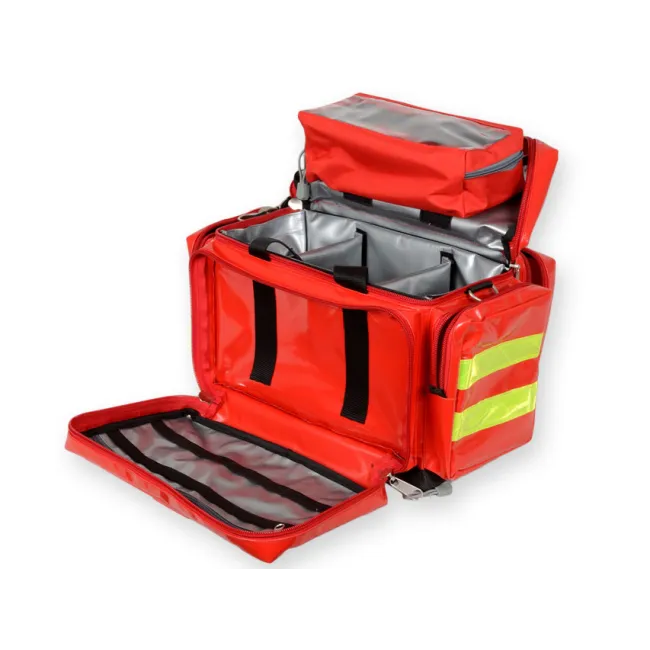 Geantă Medicală de Urgență "Smart Bag" din PVC – Roșie, Model Mic (Goală), Prelată PVC Rezistentă la Îngheț, 45 x 28 x h 28 cm