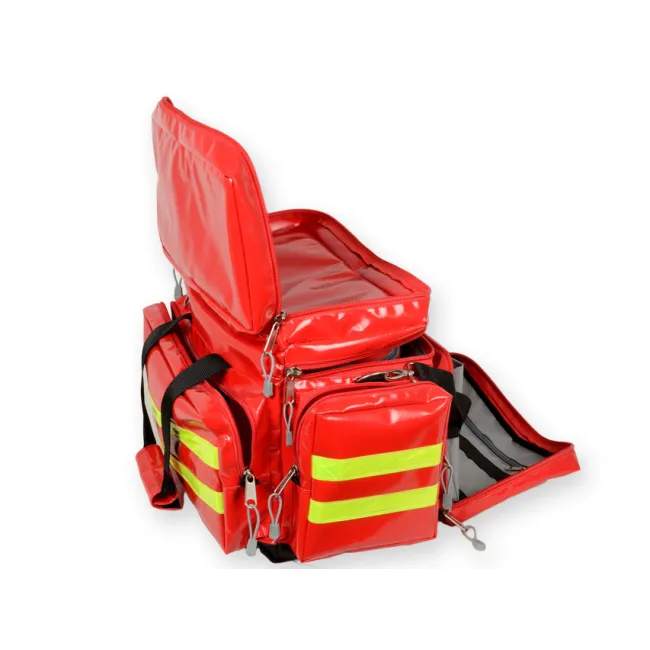 Geantă Medicală de Urgență "Smart Bag" din PVC – Roșie, Model Mediu (Goală), Prelată PVC Rezistentă la Îngheț, 55 x 35 x h 38 cm