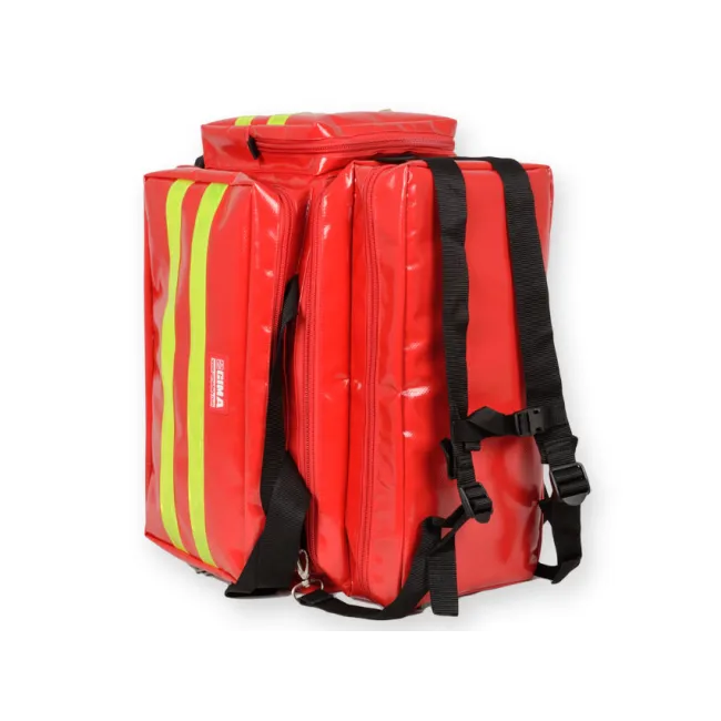 Geantă Medicală de Urgență "Smart Bag" din PVC – Roșie, Model Mediu (Goală), Prelată PVC Rezistentă la Îngheț, 55 x 35 x h 38 cm