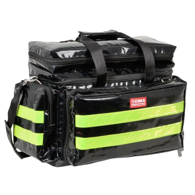 Geantă Medicală de Urgență "Smart Bag" din PVC – Neagră, Model Mediu (Goală), Prelată PVC Rezistentă la Îngheț, 55 x 35 x h 38 cm