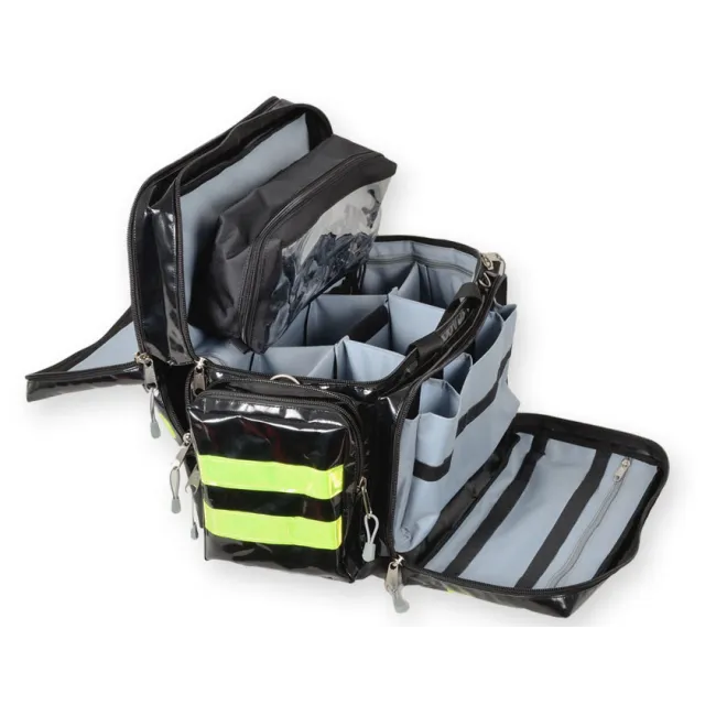 Geantă Medicală de Urgență "Smart Bag" din PVC – Neagră, Model Mediu (Goală), Prelată PVC Rezistentă la Îngheț, 55 x 35 x h 38 cm