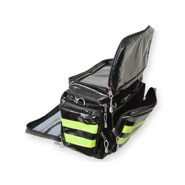 Geantă Medicală de Urgență "Smart Bag" din PVC – Neagră, Model Mediu (Goală), Prelată PVC Rezistentă la Îngheț, 55 x 35 x h 38 cm