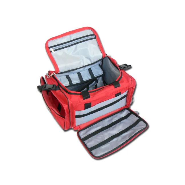 Geantă Medicală de Urgență "Emergency Bag" – Roșie (Goală), Poliester 600D Impermeabil, Compartimentare Multi-Buzunar, 35 x 45 x h 21 cm