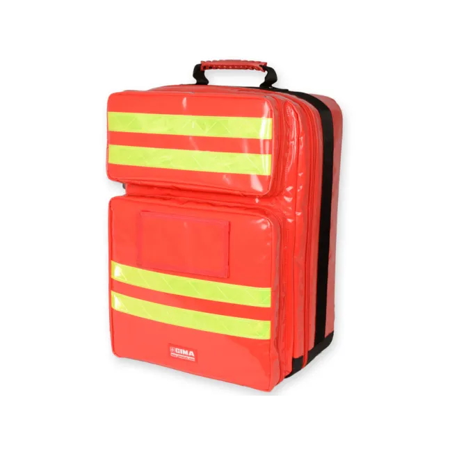 Rucsac Medical de Urgență "Silos-2 Rucksack" din PVC – Roșu (Gol), Prelată PVC Impermeabilă, Compartimentare Modulară, 38 x 24 x h 50 cm