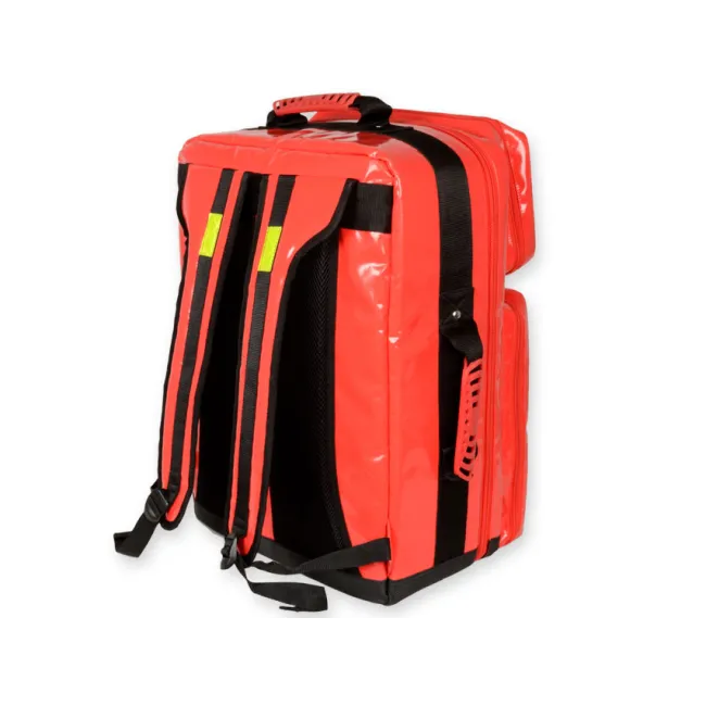 Rucsac Medical de Urgență "Silos-2 Rucksack" din PVC – Roșu (Gol), Prelată PVC Impermeabilă, Compartimentare Modulară, 38 x 24 x h 50 cm