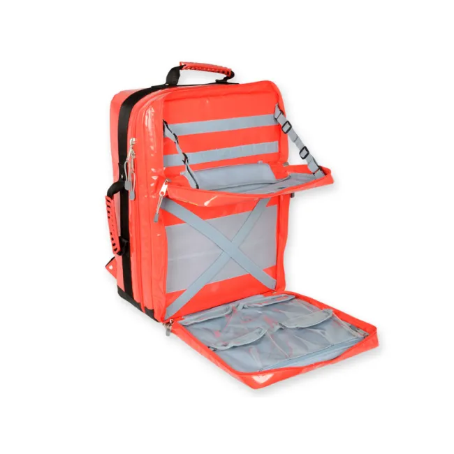 Rucsac Medical de Urgență "Silos-2 Rucksack" din PVC – Roșu (Gol), Prelată PVC Impermeabilă, Compartimentare Modulară, 38 x 24 x h 50 cm