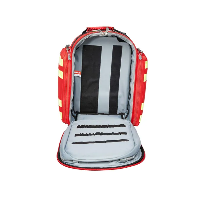Rucsac Medical de Urgență "Logic-2 Rucksack" – Mare (Gol), Poliester 600D Impermeabil, cu 6 Borsete Colorate Incluse și Diviziune Centrală, 40 x 25 x h 47 cm