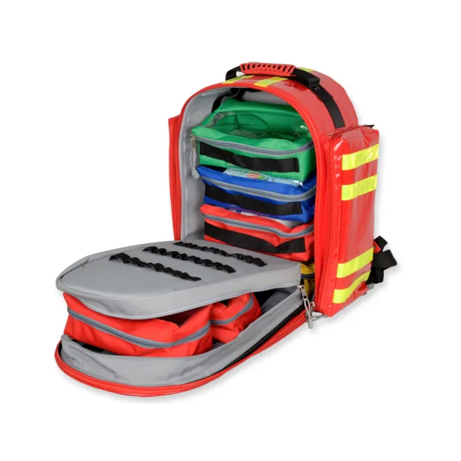 Rucsac Medical de Urgență "Logic-2 Rucksack" din PVC – Mare (Gol), Prelată PVC Impermeabilă, cu 6 Borsete Colorate Incluse și Diviziune Centrală, 40 x 25 x h 47 cm
