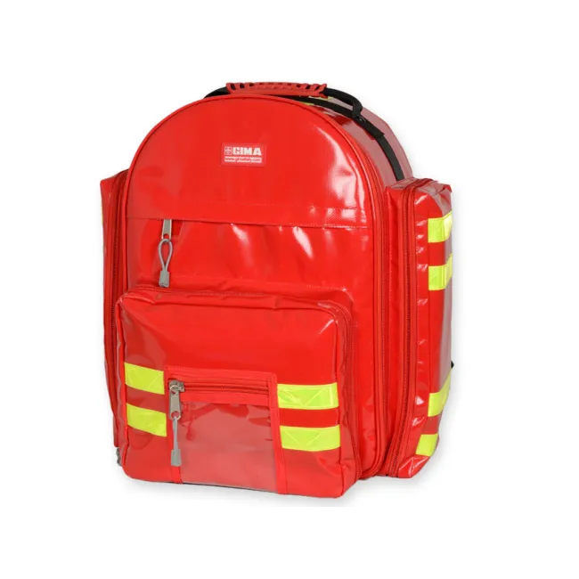 Rucsac Medical de Urgență "Logic-2 Rucksack" din PVC – Mare (Gol), Prelată PVC Impermeabilă, cu 6 Borsete Colorate Incluse și Diviziune Centrală, 40 x 25 x h 47 cm
