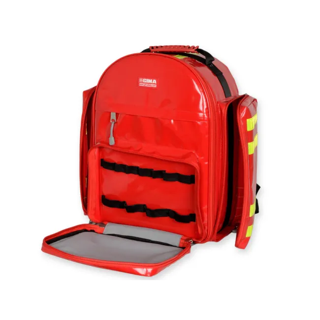 Rucsac Medical de Urgență "Logic-2 Rucksack" din PVC – Mare (Gol), Prelată PVC Impermeabilă, cu 6 Borsete Colorate Incluse și Diviziune Centrală, 40 x 25 x h 47 cm