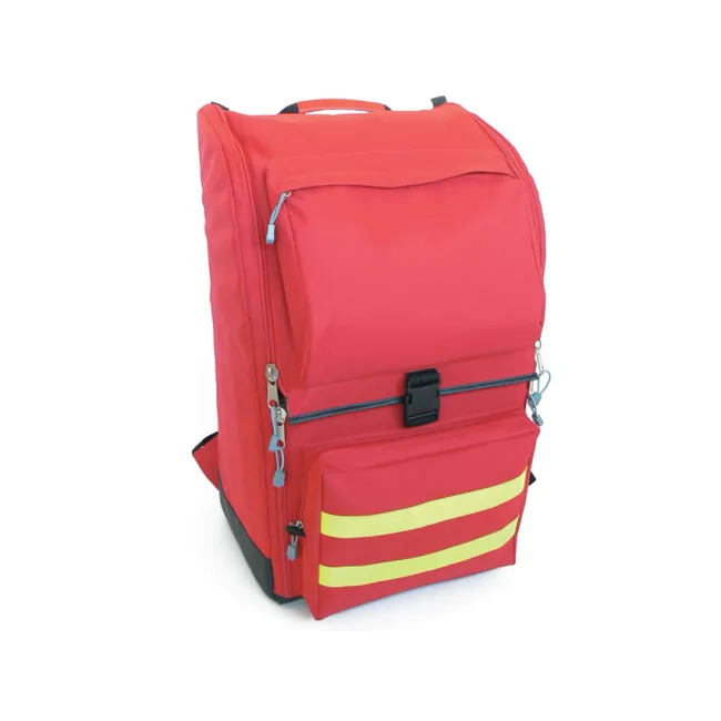 Rucsac Medical de Urgență "Ambulance Rucksack" – Extra Large (Gol), Poliester Impermeabil, cu 8 Borsete Colorate Incluse și Fermoare de 10 mm, 40 x 30 x h 57 cm