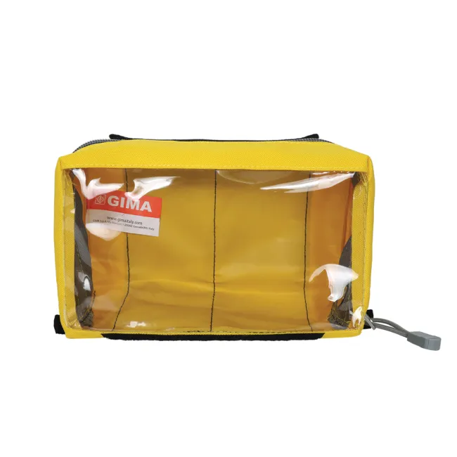 Geantă Medicală Modulară Rectangulară "Model E1" – Cu Fereastră Transparentă și Fixare Velcro, Galbenă, 20 x 11 x 8 cm