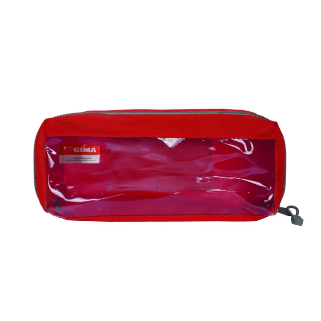 Geantă Medicală Modulară Tip Plic "Model E2" – Cu Fixare Velcro, Poliester 600D, Roșie, 28 x 12 x 10 cm