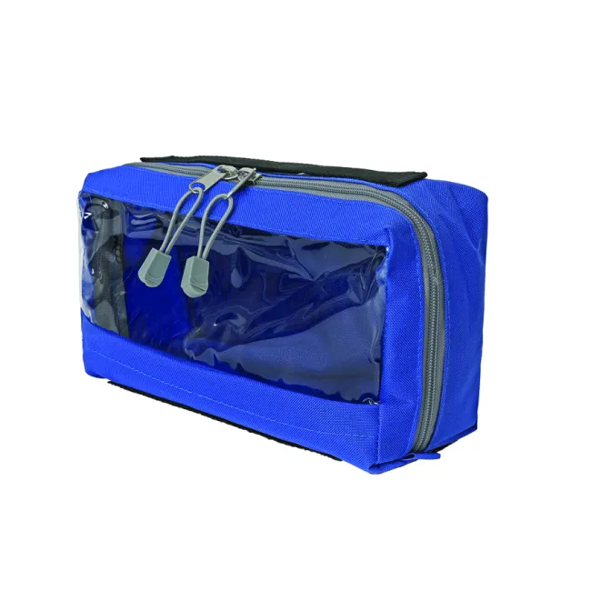 Geantă Medicală Modulară Tip Plic "Model E3" – Cu Fixare Velcro, Poliester 600D, Albastră, 28 x 15 x 11 cm