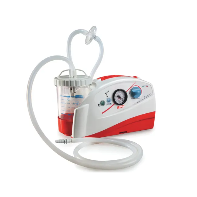 Aspirator Chirurgical Portabil pentru Ambulanță GIMA Supervega 118– Suport Perete Testat 10g (EN 1789), Baterie Litiu, Senzor Proximity Fără Atingere și Debit de 36 L/min
