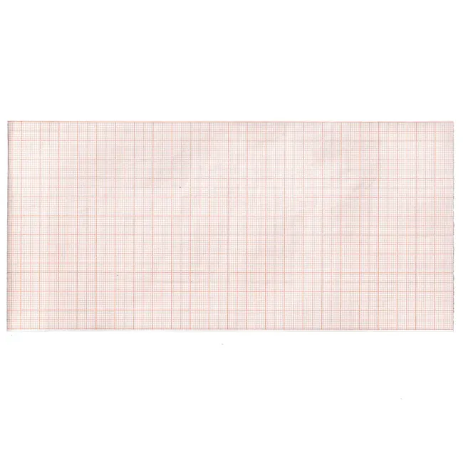 Hârtie Termică EKG în Rolă 112 mm x 23 m – Fără Fenoli (Phenol Free), Caroiaj Portocaliu, pentru Electrocardiografe BTL, Innomed, Gima și Progetti