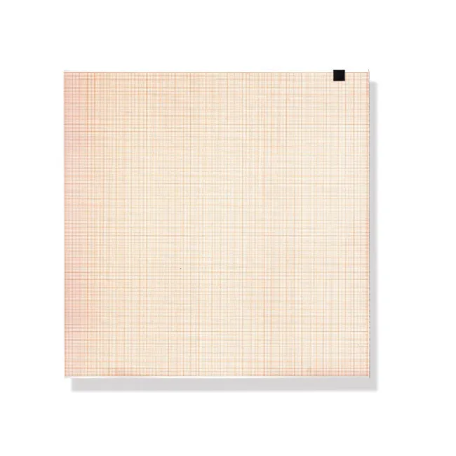 Hârtie Termică EKG în Pachet (Z-Fold) 210 x 295 mm – 150 File, Fără Fenoli (Phenol Free), Caroiaj Portocaliu cu Marker, pentru Electrocardiografe GE MAC, Mindray BeneHeart, Edan și Biolight