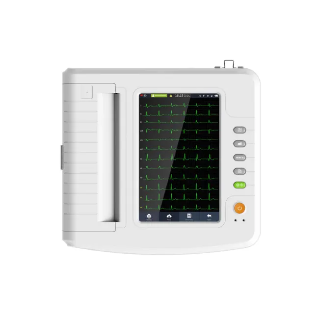 Electrocardiograf Profesional cu 12 Canale 1212G – Ecran Mare Color 10.1", Diagnostic Automat Expert, Stocare Extinsă și Software PC Inclus