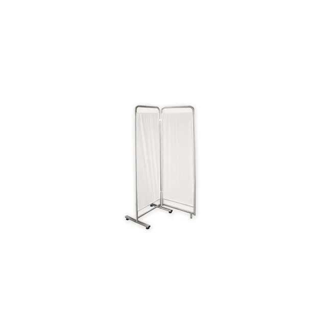 Paravan medical pliabil cu 2 sectiuni și perdea lavabilă din bumbac – 180 cm, structură metalică