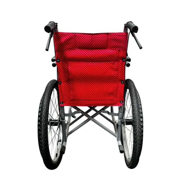 Scaun rulant pliabil pentru adulți, cadru din oțel, roți pneumatice 56 cm, șezut 46 cm, latime totală roti 61 cm, pentru persoane cu înălțime de pana la 1.65 m
