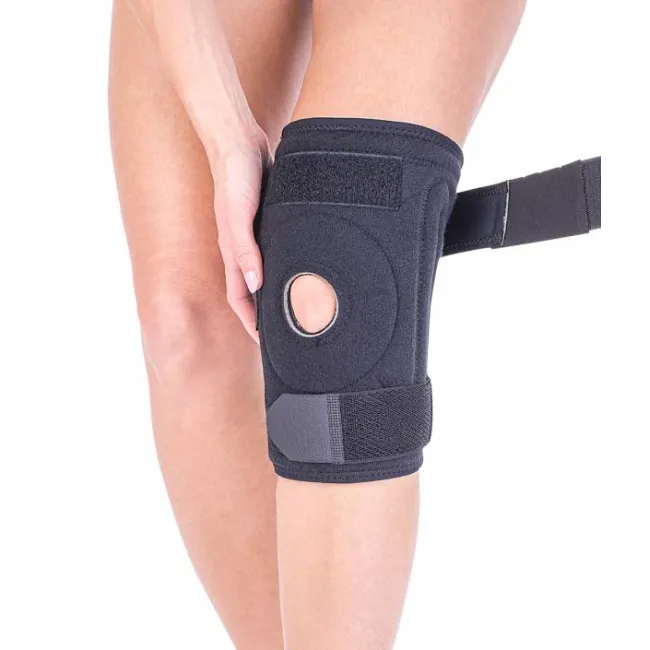 Orteză de genunchi mobilă deschisă posterior, cu 4 atele flexibile, 26 cm - Dispozitiv Medical