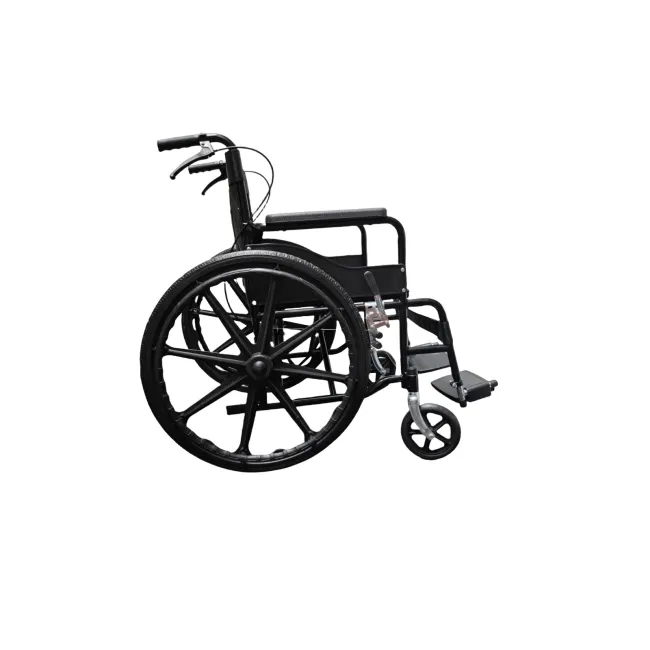 Scaun cu rotile manual – Cadru din oțel, pliabil, greutate redusă