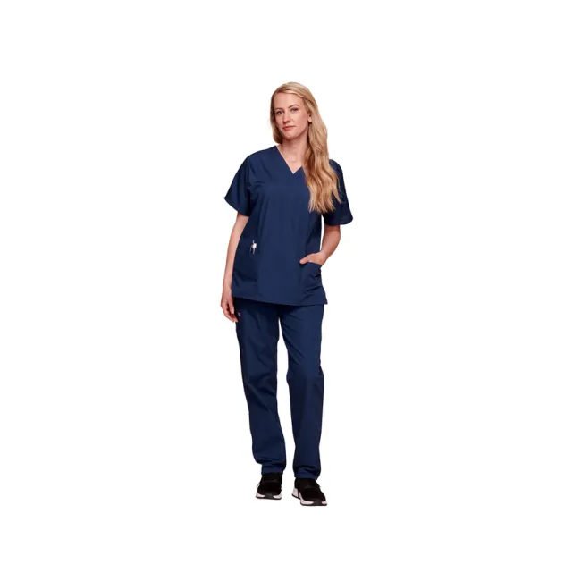 Bluză medicală Cherokee Originals cu decolteu în V pentru femei, mărimea XXS, bleumarin