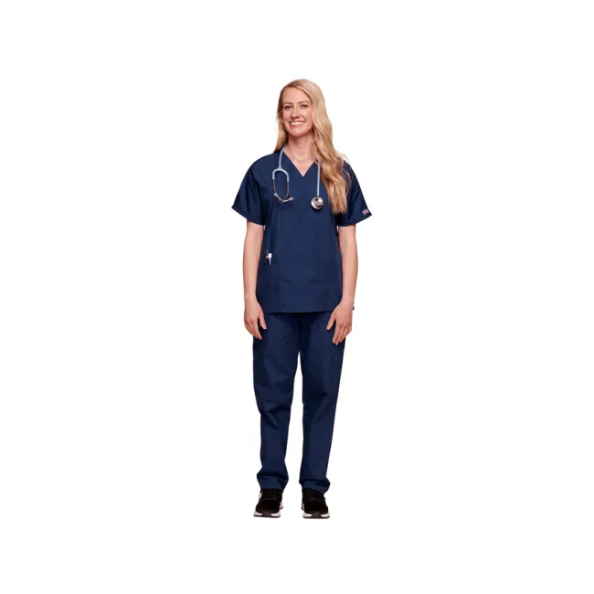 Bluză medicală Cherokee Originals cu decolteu în V pentru femei, mărimea XXS, bleumarin