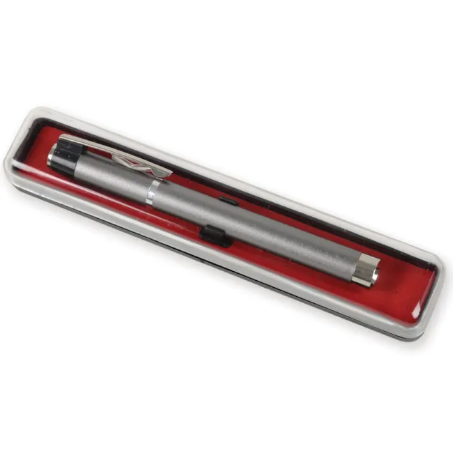 Lanternă LED Omega din metal, argintie, cu baterii incluse