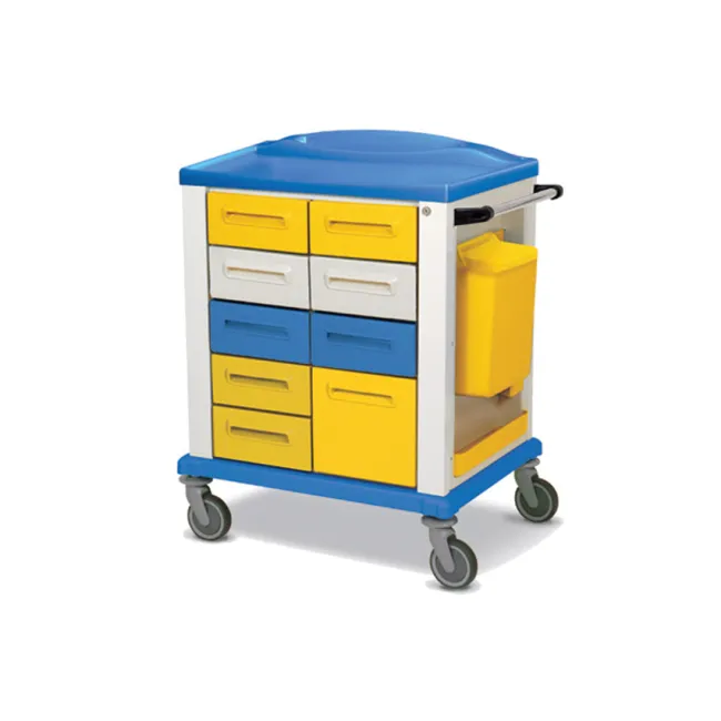Cărucior medical BASIC standard cu 9 sertare, galben (1 buc)