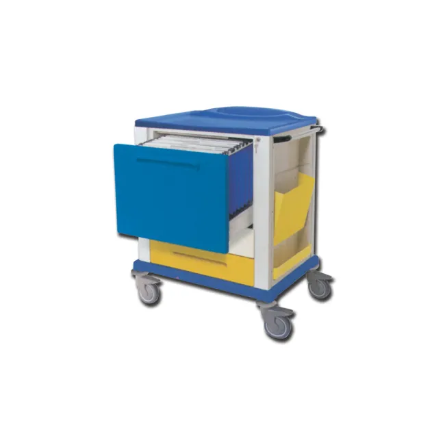 Cărucior pentru suporturi dosare medicale, capacitate 25 suporturi, 820 × 640 × 1000 mm (1 buc)