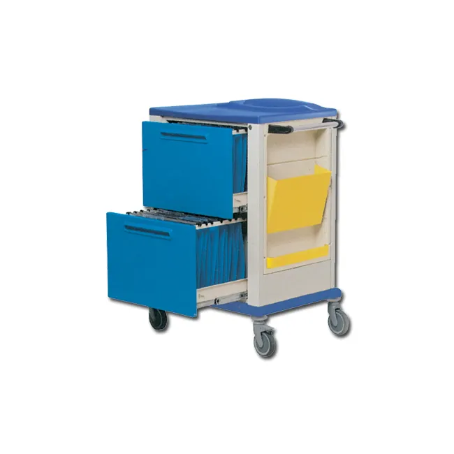 Cărucior pentru suporturi dosare medicale cu 2 sertare mari (1 buc)
