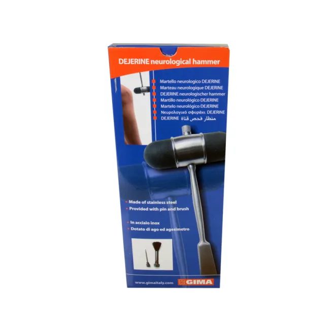 Ciocan neurologic Dejerine Classic argintiu cu ac și perie, mâner inox 22 cm (1 buc)