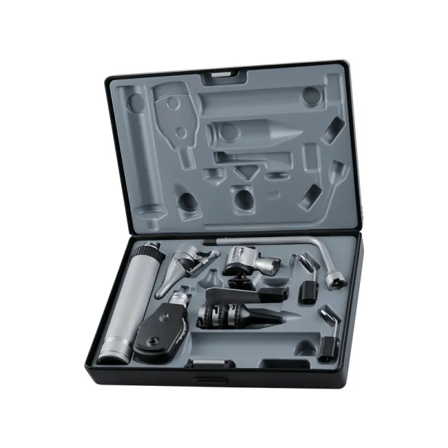 Set diagnostic xenon-halogen 3,5 V cu mâner reîncărcabil, otoscop, oftalmoscop și accesorii