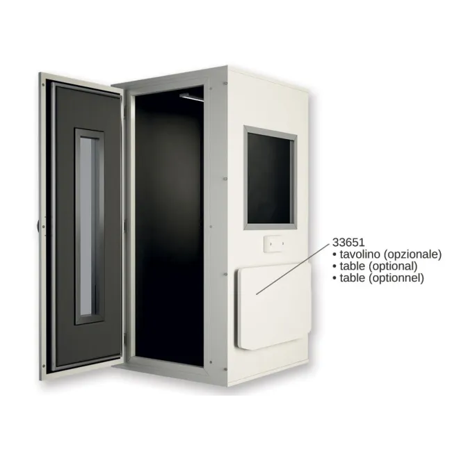 Cabină audiometrică insonorizată PRO 28 PREMIUM 96 × 96 × 197 cm cu ventilație și ușă cu geam (1 buc)