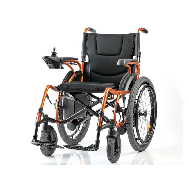 Scaun cu rotile electric cu roți posterioare 24" cu mâner, autonomie 20 km (1 buc)