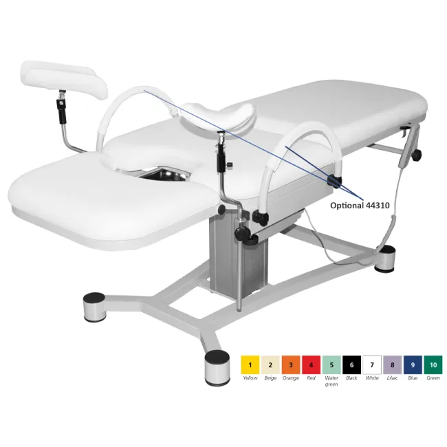 Scaun ginecologic Maya cu 3 actuatoare electrice, reglabil în înălțime 50–100 cm