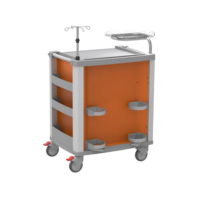 Cărucior de urgență MEDI KART portocaliu, 4 sertare, cadru aluminiu (1 buc)