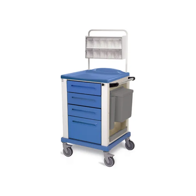 Cărucior medical mic pentru pansamente cu 4 sertare, albastru (1 buc)
