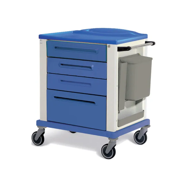 Cărucior medical BASIC standard cu 4 sertare, albastru (1 buc)