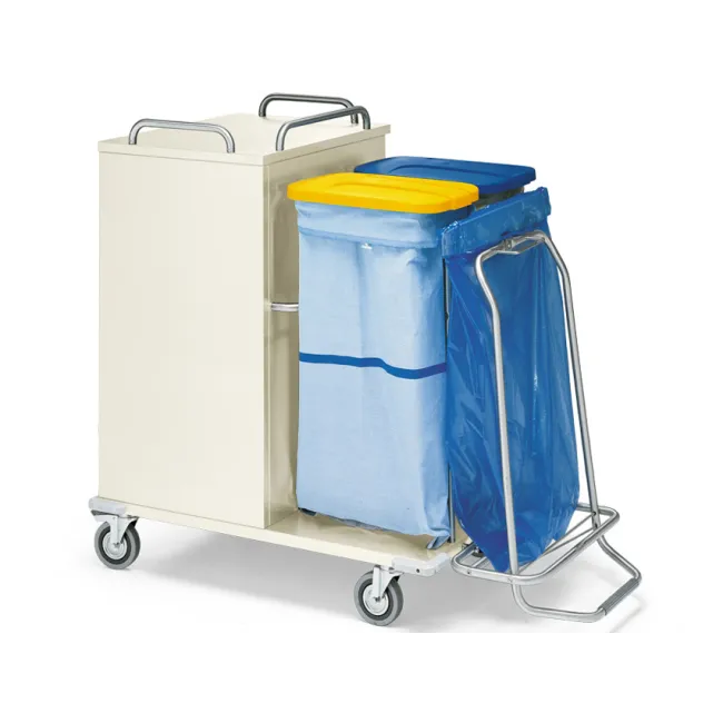 Cărucior pentru lenjerie închis din oțel vopsit, 70 litri, 1330 × 650 × 1200 mm (1 buc)