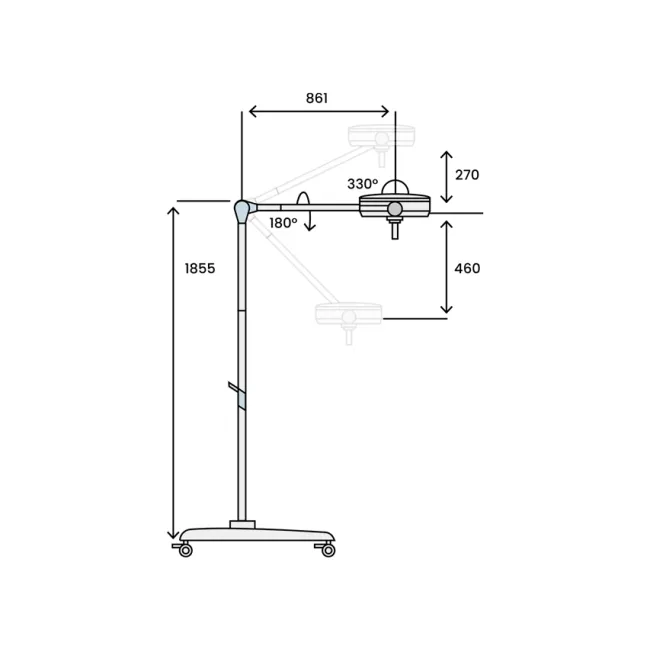 Lampă scialitică mobilă Pentaled 30E Light pe cărucior, 160.000 Lux (1 buc)