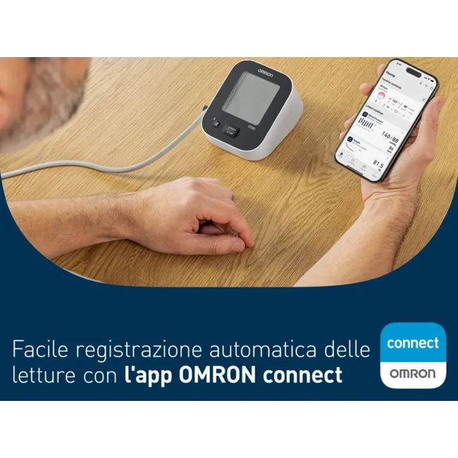 Tensiometru digital de braț OMRON M2+ CONNECT HEM-7188T1-LE cu Bluetooth, tehnologie Intellisense și manșetă 22-42 cm (1 buc)