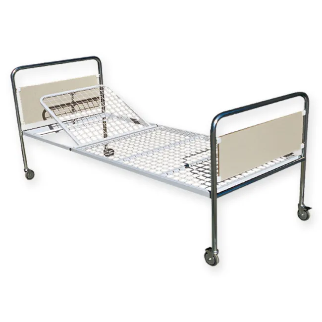Pat spital Standard Plus cu rotile Ø 100 mm, schelet cromat, platformă rigidă (1 buc)