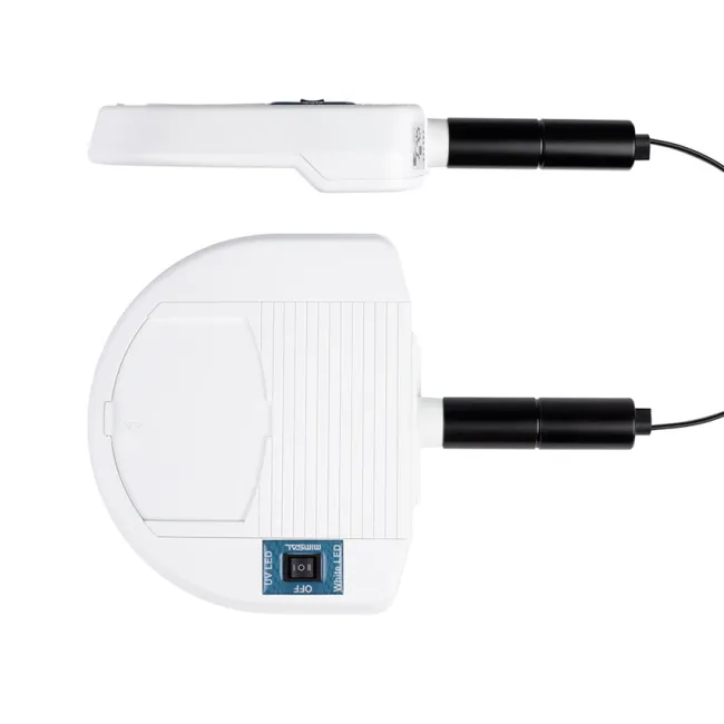 Lampă Wood LED Vista cu mâner, lentilă de mărire 3 dioptrii, lumină UV 365 nm și lumină de zi