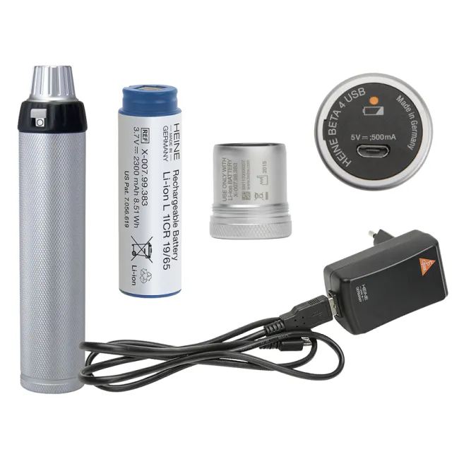 Mâner reîncărcabil HEINE BETA4 USB cu baterie Li-Ion (1 buc)