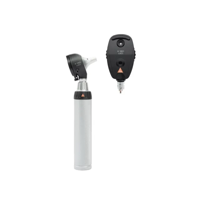 Set diagnostic HEINE K 180 LED F.O. cu otoscop și oftalmoscop, mâner pe baterii 2,5 V (1 buc)